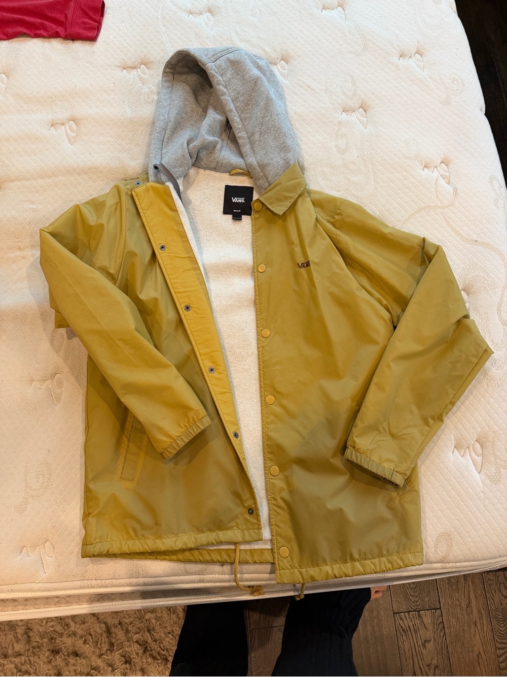 Vans Yellow Coach Jacket with Gray Hood Liner